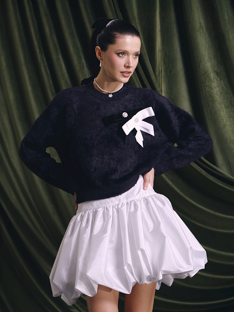 White taffeta balloon skirt, 6