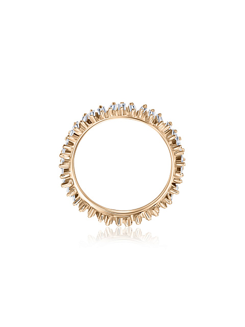 Yellow gold ring with baguette-cut diamonds, 4