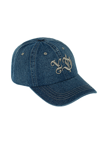 Blue & Grey Embroidery Denim Cap, 1