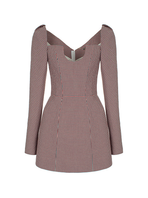 Red Checkered Mini Dress, 1