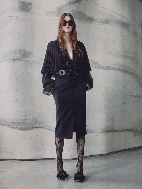 Black chiffon blouse, 2 Black chiffon blouse, 2