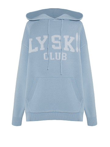 Light Blue Hoodie With White Print, 1