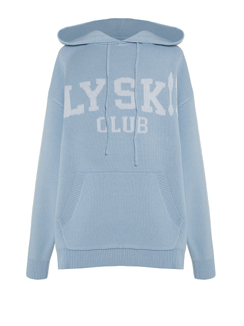 Light Blue Hoodie With White Print, 1