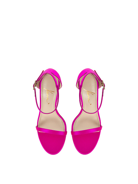 Hot Pink Satin Sandals, 4