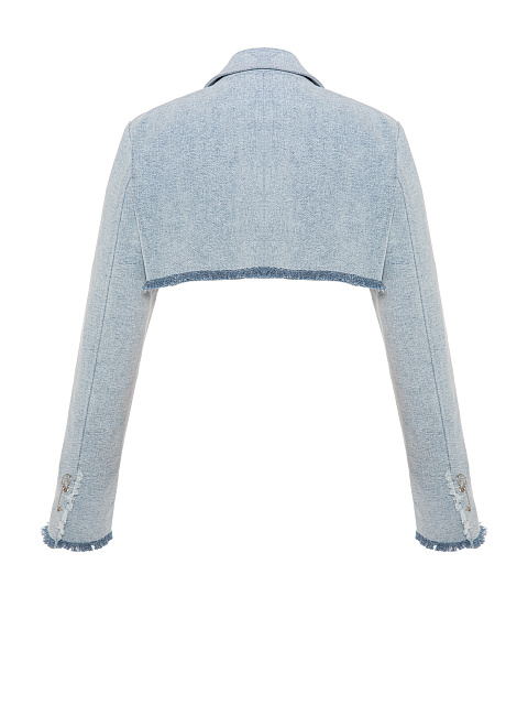 Light Blue Washed Denim Bolero Jacket, 2