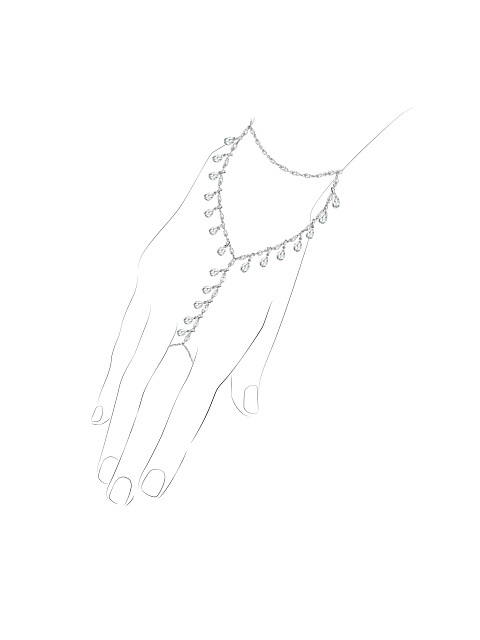 White gold slave bracelet with pear-cut diamonds, 1