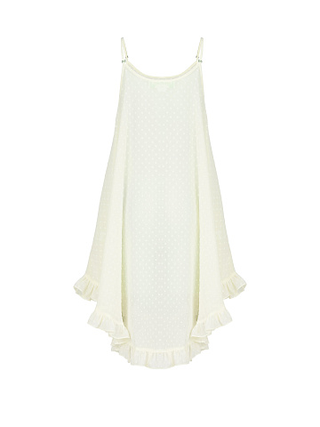 Pale Yellow Polka-Dot Chiffon Girl's Sundress, 2