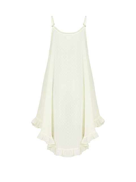 Pale Yellow Polka-Dot Chiffon Girl's Sundress, 2