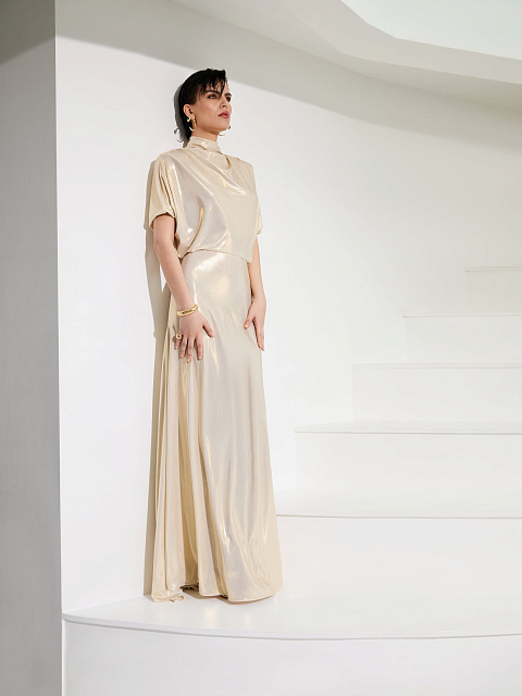 Maxi dress with draping, 2