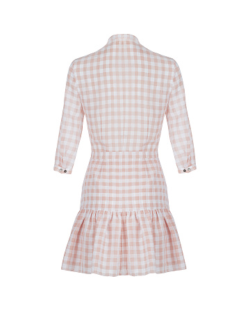 Light Pink Checked Mini Dress , 2