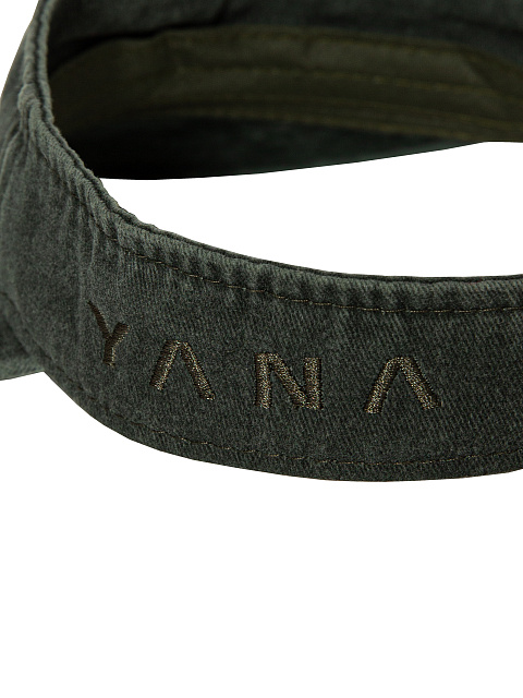 Green Embroidered Denim Visor, 4