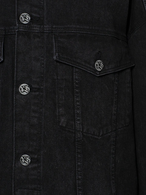 Black Denim & Bobcat Long Jacket, 3