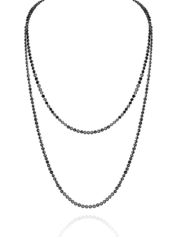 Black Rose Cut Diamond, Black Round Diamond & Black Gold Necklace, 1