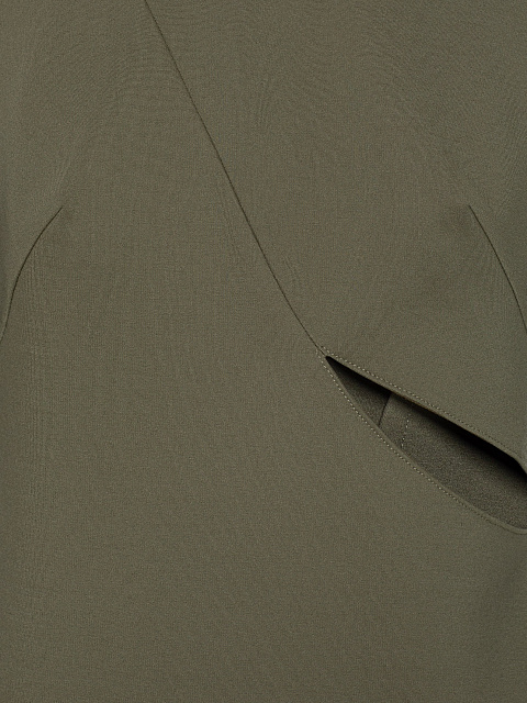 Khaki Mini Dress With Slits, 3