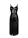 Черное платье-миди в пайетках