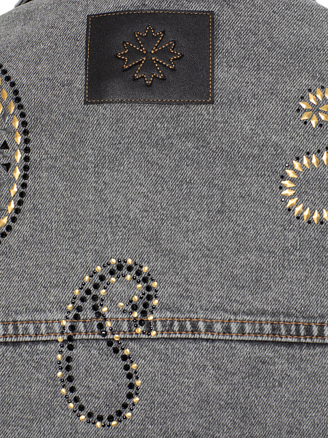 Light gray denim jacket with crystals, 4 Light gray denim jacket with crystals, 4