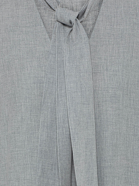 Gray Suiting Dress With Asymmetrical Hem And Tie, 3 Gray Suiting Dress With Asymmetrical Hem And Tie, 3
