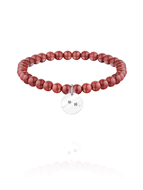 Silver & Jasper Beaded Bracelet, 1