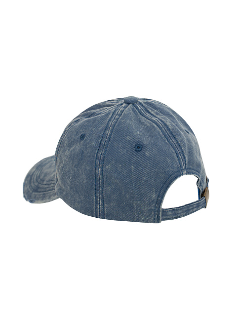 Blue Suede Trim YD Washed Denim Cap, 3