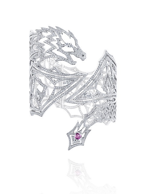 Round Diamond & Oval Ruby & White Gold Bracelet, 1