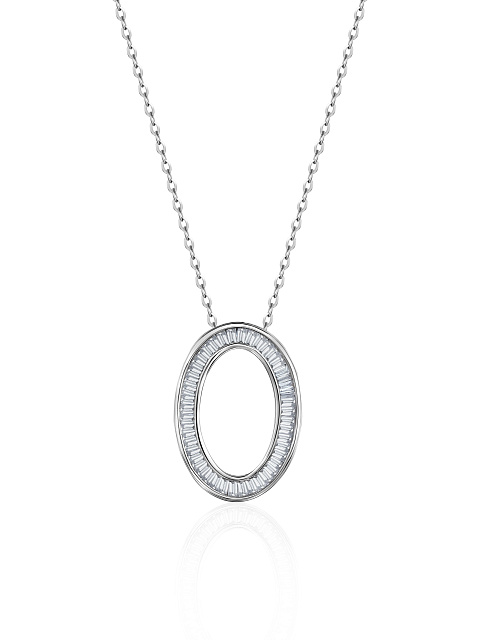 Baguette Diamond & White Gold Necklace, 1