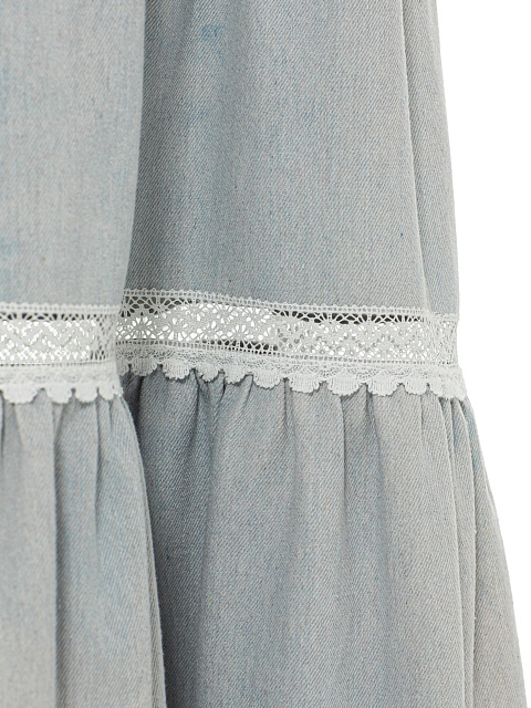 Blue Denim Midi Skirt, 3