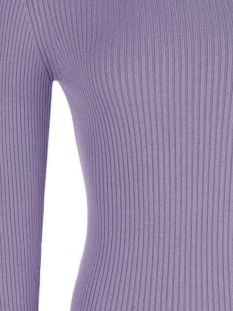 Lilac Rib Knit Jersey Turtleneck, 3 Lilac Rib Knit Jersey Turtleneck, 3