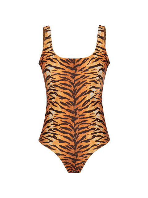 One-piece swimsuit with tiger print, 1