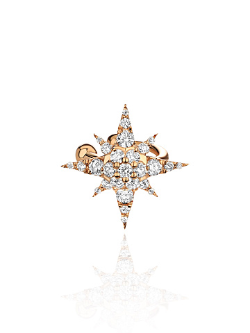 Star-shaped pink gold ear cuff with diamonds, 1