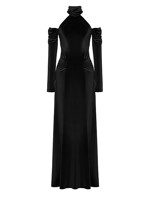 Black Velvet Maxi Dress, 1