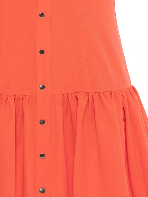 Coral viscose mini dress, 3