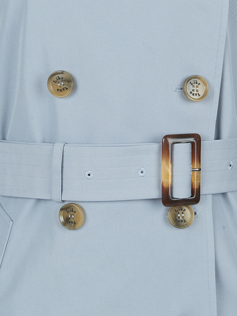Light Blue Cotton Trench Coat, 5