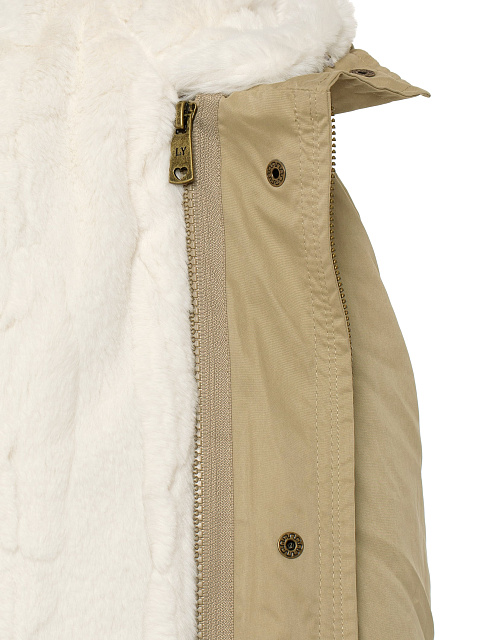 Beige parka made of raincoat fabric with faux fur, 9 Beige parka made of raincoat fabric with faux fur, 9