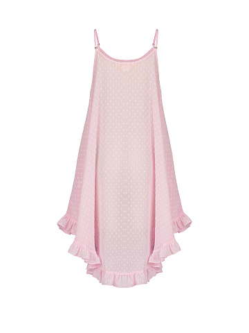 Pink Polka-Dot Chiffon Girl's Sundress, 2