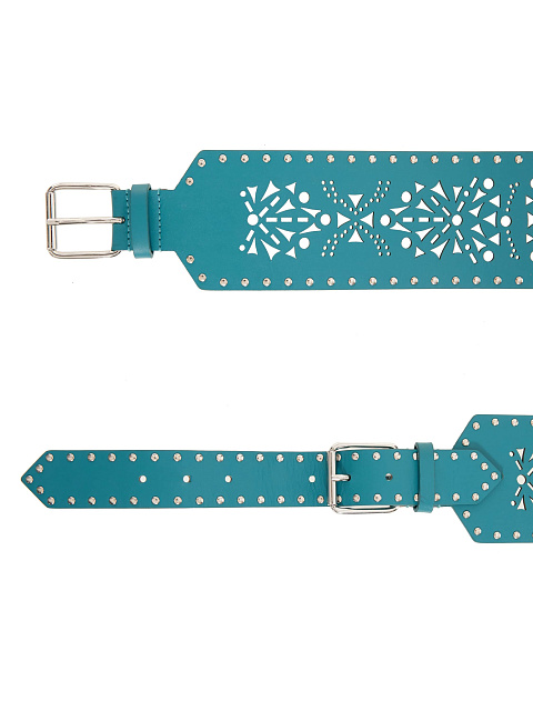 Turquoise Leather Belt, 2