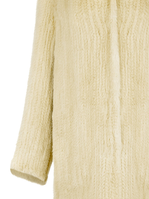 Yellow Knitted Mink Fur Coat, 6