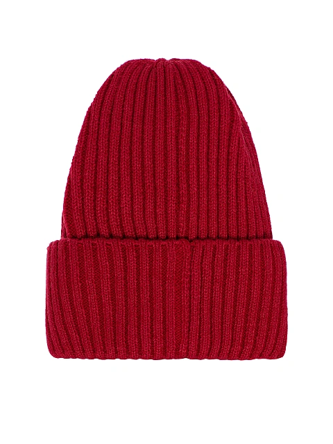 Red Ribbed Beanie Hat, 2