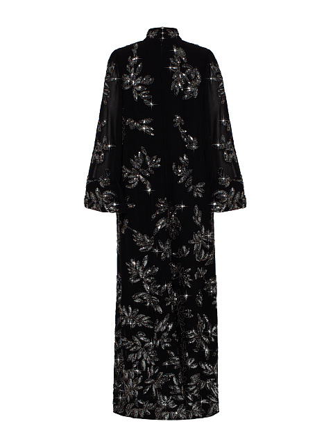 Black Sequin Maxi Dress & Scarf Set, 2