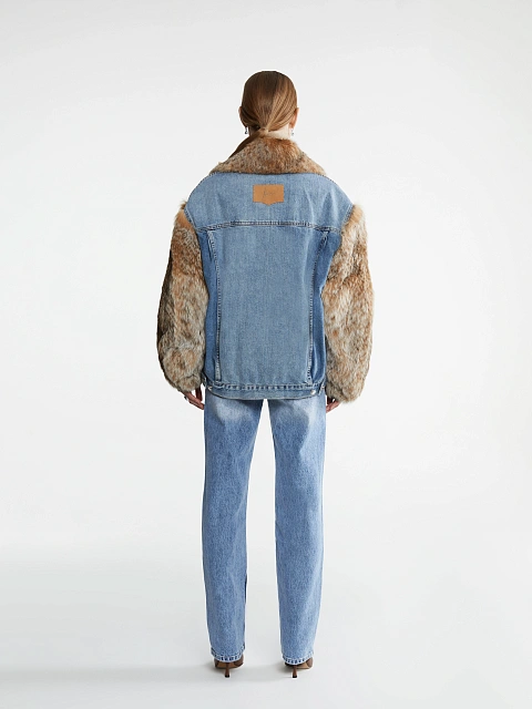 Bobcat Fur Blue Denim Jacket, 8 Bobcat Fur Blue Denim Jacket, 8