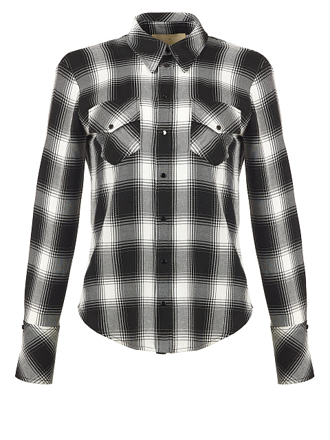 B/W Wool & Rayon Checked Shirt, 1 B/W Wool & Rayon Checked Shirt, 1
