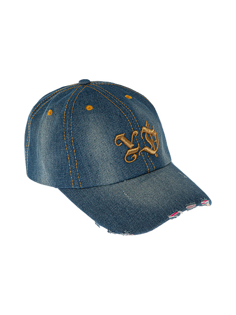 Yellow YD Embroidered Blue Denim Cap, 1 Yellow YD Embroidered Blue Denim Cap, 1