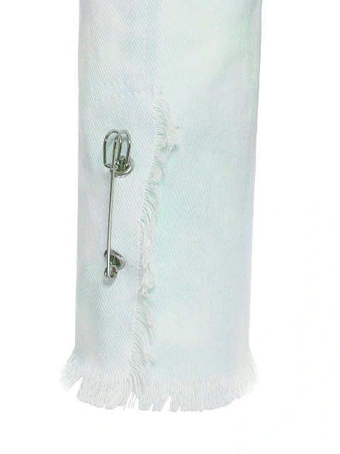 Green Tie-dye Cropped Denim Jacket, 3 Green Tie-dye Cropped Denim Jacket, 3