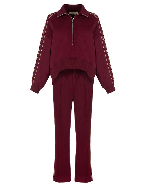 Bordeaux YD Embroidered Jersey Suit, 1 Bordeaux YD Embroidered Jersey Suit, 1