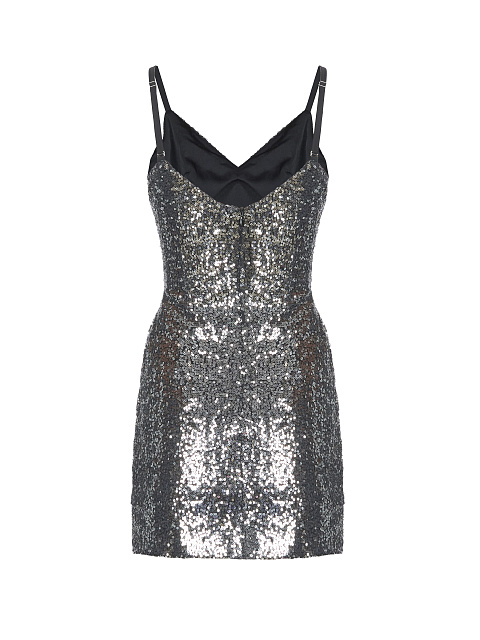 Silver Sequined Mini Dress, 2 Silver Sequined Mini Dress, 2