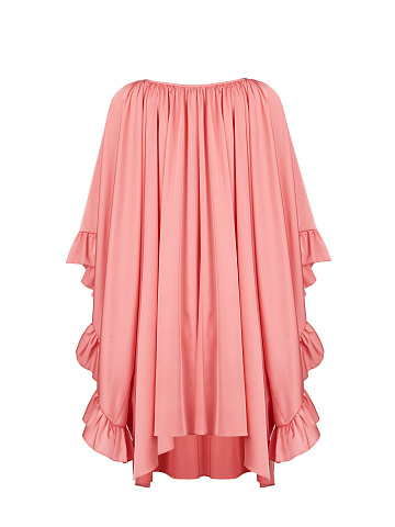 Pink Rayon Ruffled Mini Dress, 2