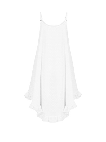 Optic White Polka-Dot Chiffon Girl's Sundress, 2