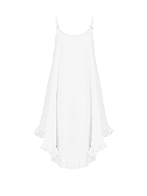 Optic White Polka-Dot Chiffon Girl's Sundress, 2