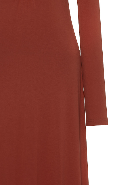 Brown Rayon Jersey Maxi Dress, 4