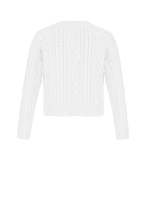 Kids White Cable Knit Cotton Mix Sweater, 2 Kids White Cable Knit Cotton Mix Sweater, 2