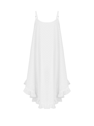 White Polka-Dot Chiffon Girl's Sundress, 1